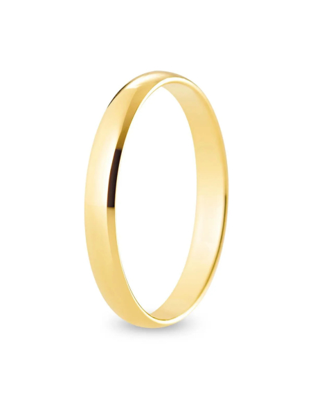 Alianza de boda clásica oro amarillo de 18k 3.0mm acabado pulido