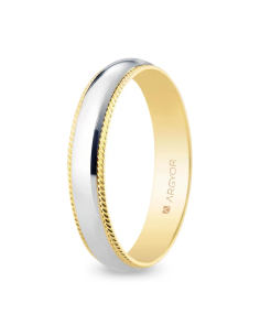 Alianza de boda oro 18k blanco y amarillo