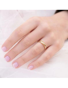 Alianza de boda oro 18k blanco y amarillo 2