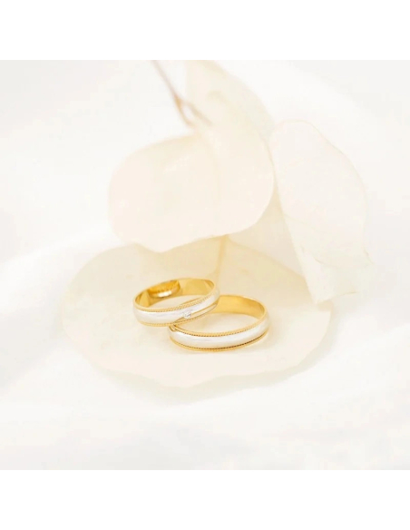 Alianza de boda oro 18k: blanco y amarillo💍