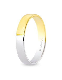 Alianza de boda oro 18k bicolor 4mm
