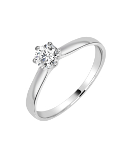 Anillo de compromiso Rosalee oro blanco con 1 diamante