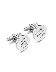 Gemelos de acero redondos personalizables 2