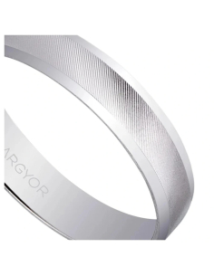 Alianza de boda en oro blanco de 9k banda central cóncava 2