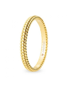 Anillo de boda en oro de 18k con diseño perlado