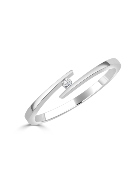 Anillo de Compromiso "Carole" Oro Blanco Diamante