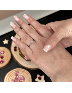 Anillo de compromiso Camille oro blanco con 1 diamante 2