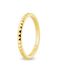 Alianza de boda en oro amarillo 18k con estilo de tachuelas