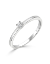 Anillo de compromiso "Agathe 1" oro blanco con 1 diamante