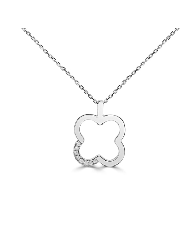 Gargantilla de diamantes Fleur oro blanco