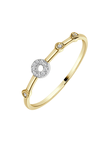 Anillo de compromiso Stéphane oro bicolor con diamantes