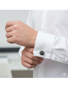 Gemelos de plata redondos personalizables 2