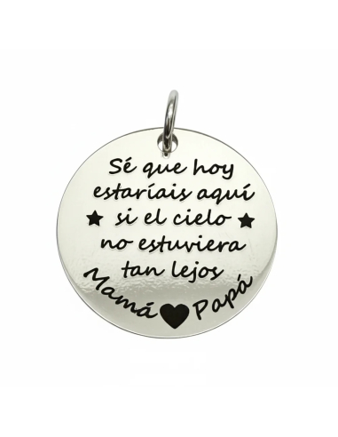 Medalla ramo de novia con frase personalizada