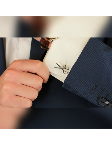 Gemelos de plata diseños personalizados-tijeras-modelo