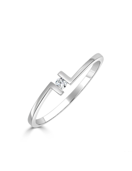 Anillo de compromiso "Clarette" oro blanco con 1 diamante