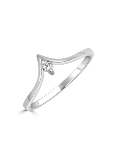 Anillo de compromiso "Maëlle" oro blanco con 1 diamante