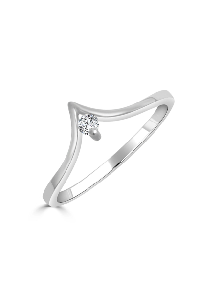 Anillo de compromiso "Maëlle" oro blanco con 1 diamante
