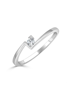 Anillo de compromiso "Vivienne" oro blanco con 1 diamante