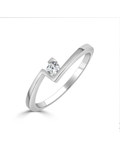 Anillo de compromiso "Vivienne 1" oro blanco con 1 diamante