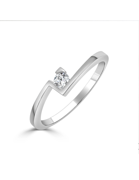 Anillo de compromiso "Vivienne 1" oro blanco con 1 diamante