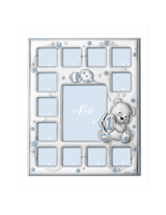 Portafotos para bebé primer año oso azul