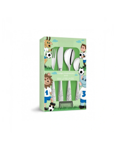 Set cubiertos acero inoxidable ANIMALES FUTBOLISTAS