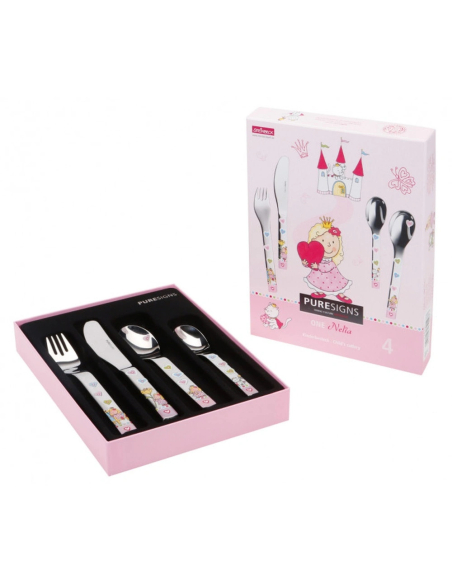 Estuche 4 cubiertos acero inoxidable NELIA