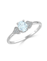 Anillo de compromiso Sophie oro blanco, aguamarina y diamantes