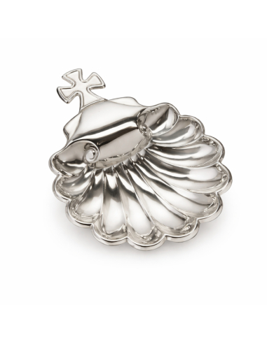 Concha de bautismo Cruz en Plata 925 Personalizable