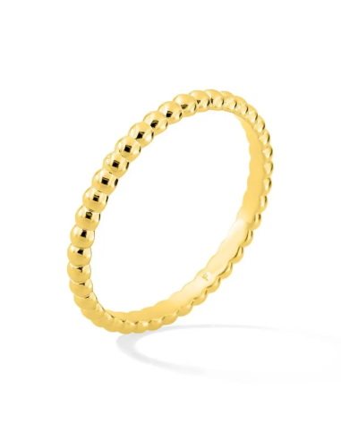 Alianza de boda en oro amarillo de 18k en forma perlada 2mm-1