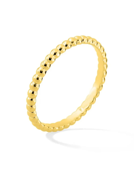 Alianza de boda en oro amarillo de 18k en forma perlada 2mm-1