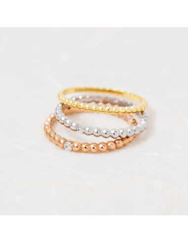Alianza de boda en oro amarillo de 18k en forma perlada 2mm-2