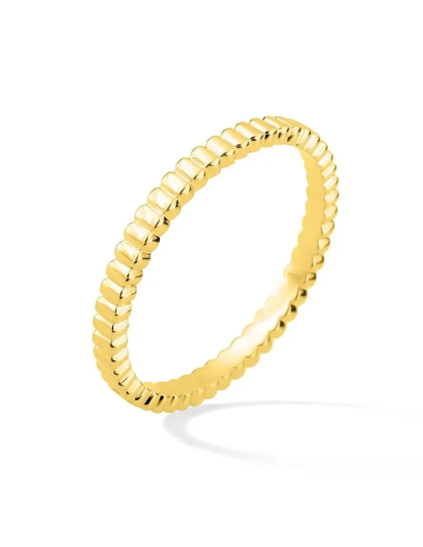 Alianza de boda en oro amarillo de 18k con formas geométricas-3