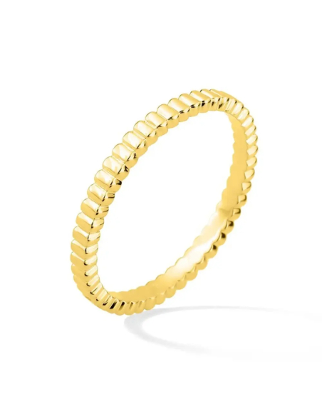 Alianza de boda en oro amarillo de 18k con formas geométricas-3
