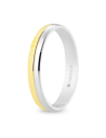 Alianza de boda oro 9k bicolor satinada brillo