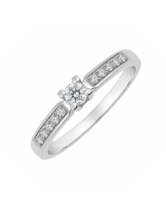 Anillo de compromiso "Mélanie 2" oro blanco y diamantes