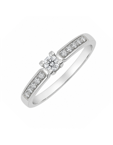 Anillo de compromiso "Mélanie 2" oro blanco y diamantes
